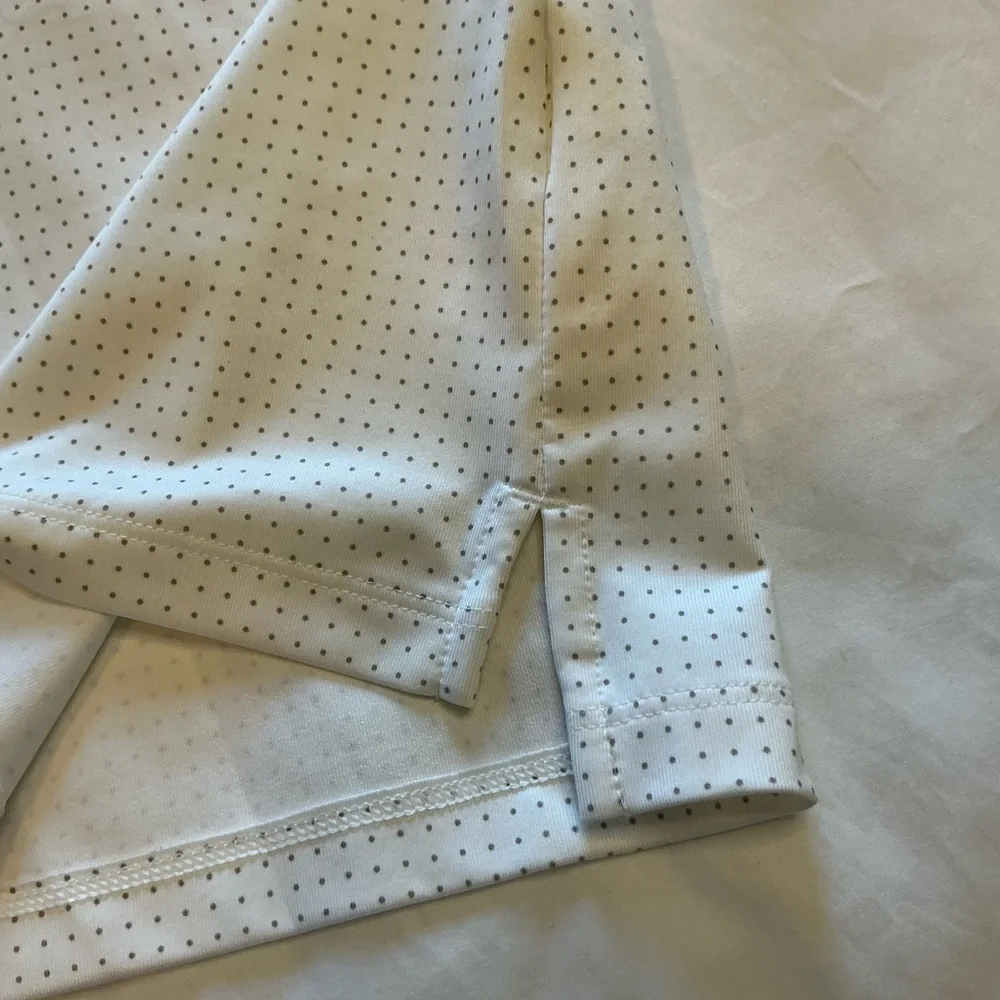 Nike Golf Dri-Fit White Polo Shirt with Gray Polka Dots Womens Size Large